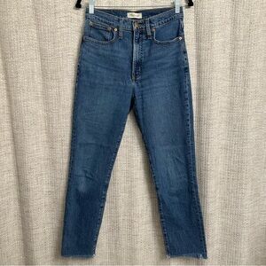 Madewell The Perfect Vintage Jean High Rise Ankle Jeans Frayed Hem Size 27